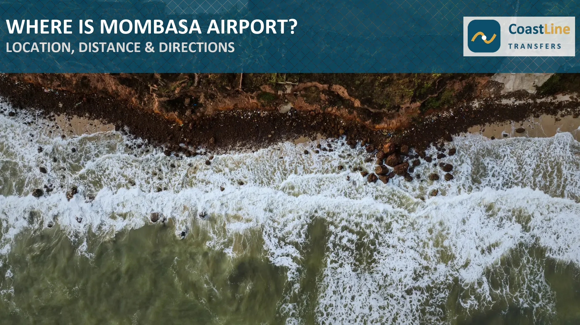 aerial view of Mombasa Kenya coast showing mainland airport location Changamwe
